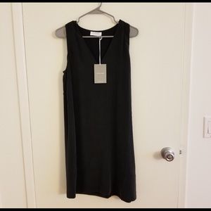 NWOT Black Everlane Double Lined Silk Dress